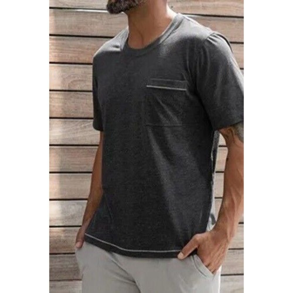 LUNYA Mens Sleep Shirt Large Gray Pullover Crew RESTORE Short Sleeve Tee LAHGO